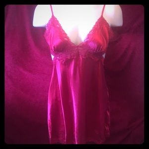 Size M Red Bowed Silky Victoria Secret Teddie